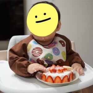 1歳のお誕生日　スマッシュケーキの写真