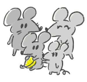 ネズミの家族のイラスト
