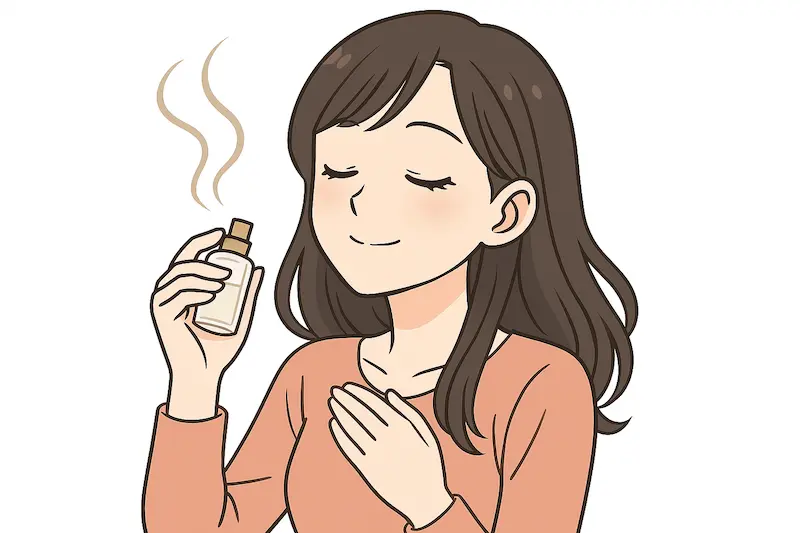 AIイラスト 香りを嗅いでいる女性